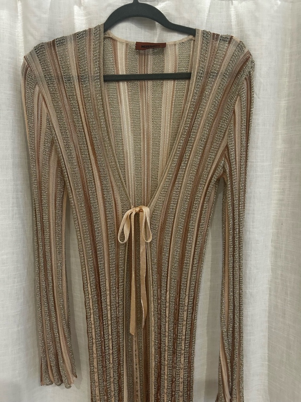 Missoni lurex tie front gold lame duster - Picture 6 of 7